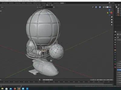 Steampunk Airship 3D model buy