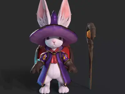 magic rabbit Low-poly 3D model