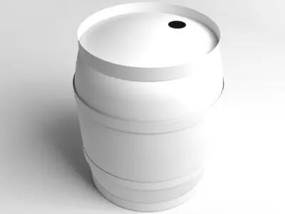 Barrel Wooden 2 Gallons 3D model