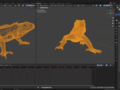 Golden Iguana 3D model
