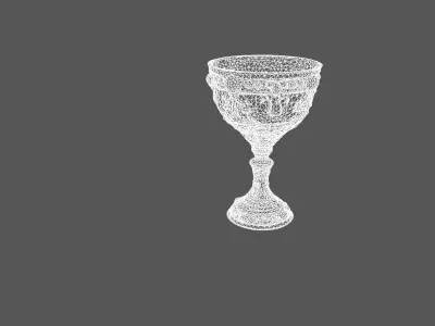 Ancient Mythical Goblet with Intricate Gemstone Inlays 3D model