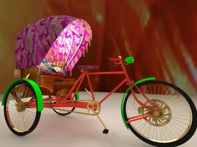 Chinese rick shaw 3D model