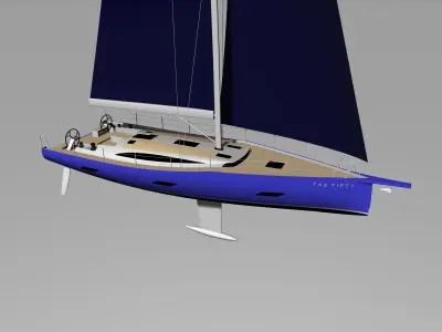 Eleva Yacht - THE FIFTY sailboat Mid-detail model 3D model