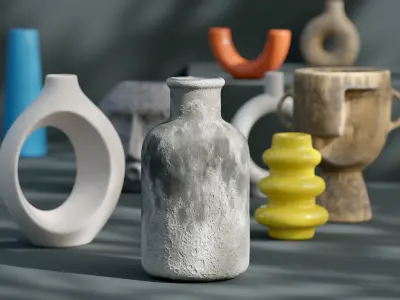 Vase boho style Collection for aesthetic household scene Free 3D model