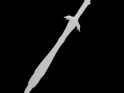 Red Blade Fantasy Sword 3D model