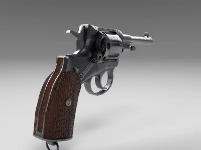 Nagant M1895 Revolver Low-poly 3D model Low-poly 3D model