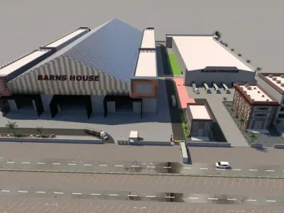 Commercial Warehouse and Retail Complex A32 DWG SketchUp 3D model purchase