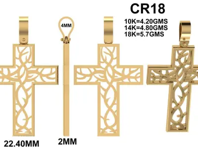 CROSS PENDANT CR18 3D print model