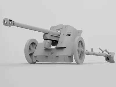 5-cm PaK 38 Low-poly 3D model