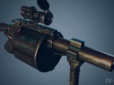 Grenade Launcher Weapon Low-poly 3D model