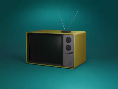 tv low poly retro Low-poly 3D model