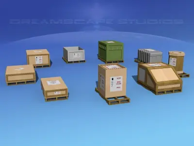 Shipping Crates Low-poly 3D model