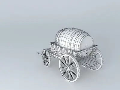 Victorian Barrel Wagon Free 3D model