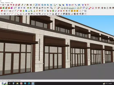 Commercial street mall retail shop 3D model