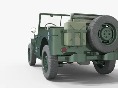 WW2 JEEP USA  Low-poly 3D model