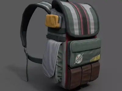 Human Backpack scifi military  Low-poly 3D model
