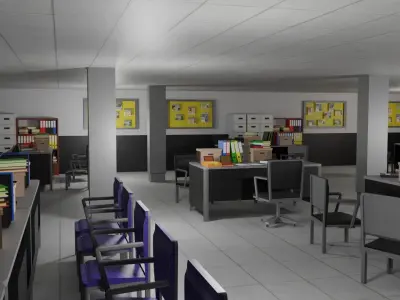 Police Station Low-poly 3D model purchase