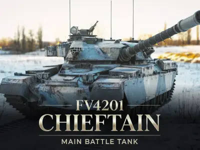 FV4201 Chieftain Main Battle Tank - Game ready Low-poly 3D model