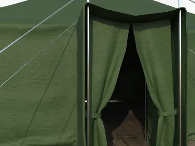 Military tent Low-poly 3D model 2