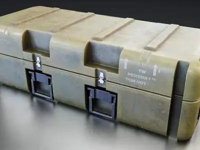 Military Equipment Transport Case Set Low-poly 3D model