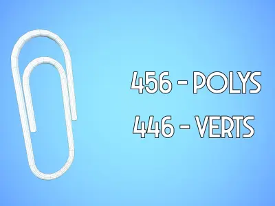 PAPER CLIP CARTOON STYLIZED Low-poly 3D model