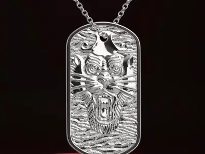 military dogtag tiger 3D print model