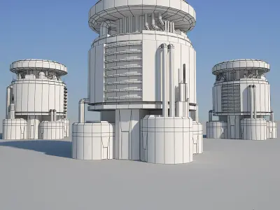 Industrial Building 10 Low-poly 3D model