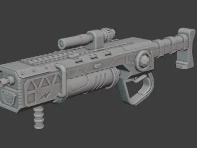 Sci-Fi Gun 3D Model  High Quality Game Ready 3D model
