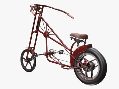 Vintage bicycle stylized 3D model