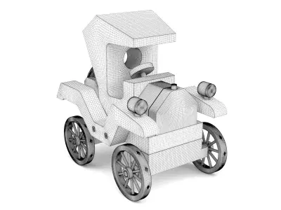 Wooden toy car 34 3D model