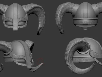 Vikings Helmet Low-poly 3D model