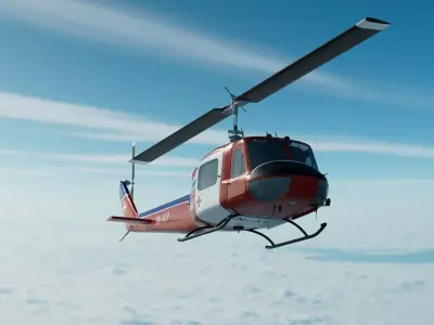 Bell Iroquois UH-1 Huey 204B Helicopter Rescue 3D model