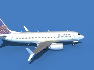 Boeing 737 MAX 7 United Airlines 3D model