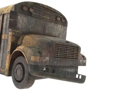 Old Bus Textured  Low-poly 3D model