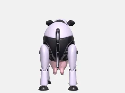 Plastic robot cow  Low-poly 3D model