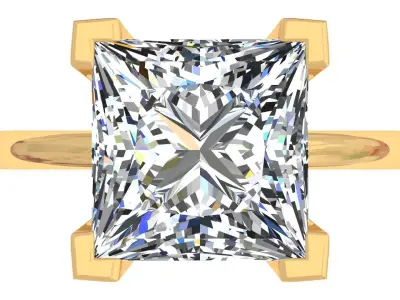 Princess Stone Solitary Ring 3D print model purchase