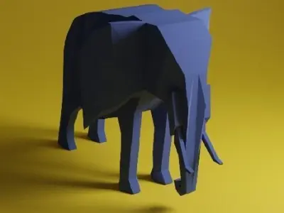 elephant origami Low-poly 3D model