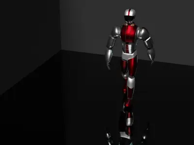 Cyborg 3D character Low-poly 3D model
