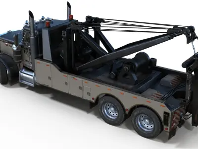 Peterbilt 359 wrecker Low-poly 3D model