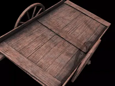 Medieval Wooden Cart Low-poly 3D model order