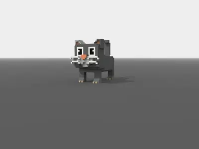 Voxel Cat Low-poly 3D model purchase