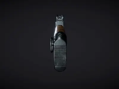 Uzi 01 Wood Stock Active 3D model
