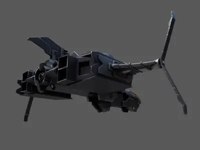 Scifi space ship Starship 3D model Low-poly 3D model