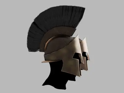 Spartan Helmet LowPoly Low-poly 3D model