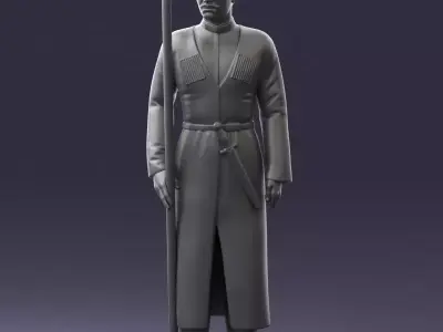 000107 Cossack Guard Soldier in Traditional Uniform 0116 3D model
