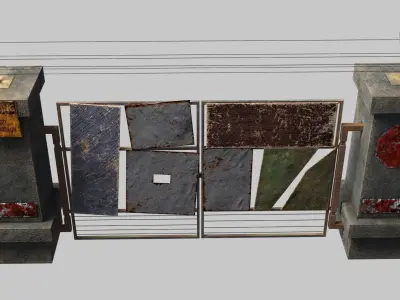 RoadBlock Gates Low-poly 3D model purchase