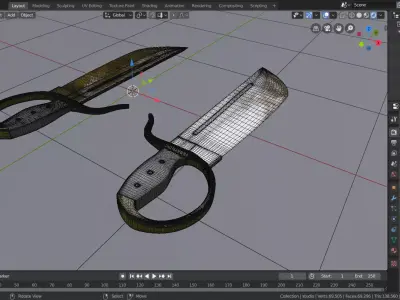 wingchun butterfly sword 3D model