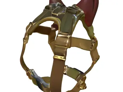Tactical Dog Harness with Ears Low-poly 3D model purchase