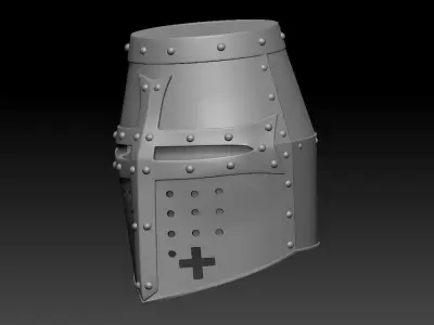 High-poly model knight helmet 3D model