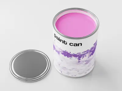 Paint Can Set Low-poly 3D model